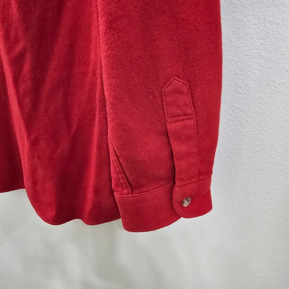 Pendleton Vintage Red 100% Virgin Wool Button Down Shirt Mens Large USA Fabric - Picture 3 of 8